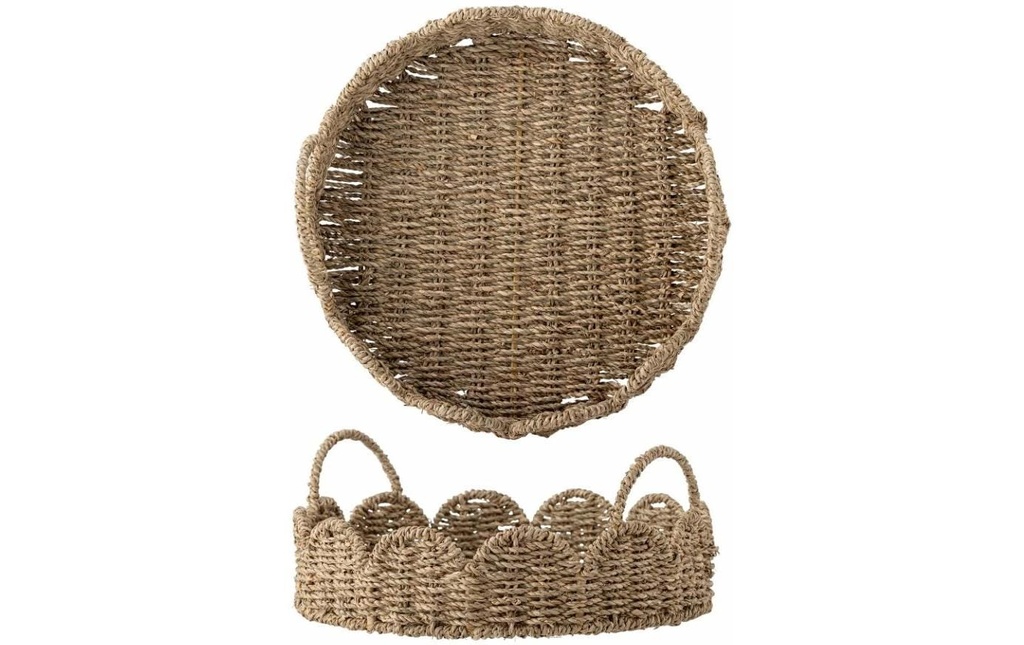 Bloomingville Plateau de service Brea, Herbe de mer, Ø 35 cm