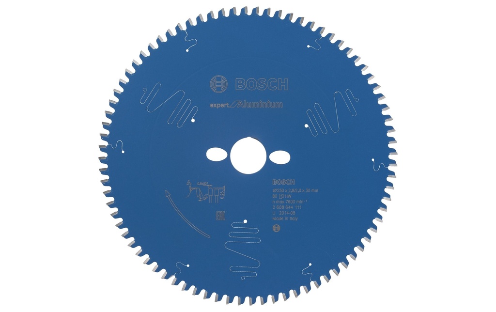 Bosch Professional Lame de scie circulaire Expert Aluminium, 250 x 30 x 2.8 mm, Z 80
