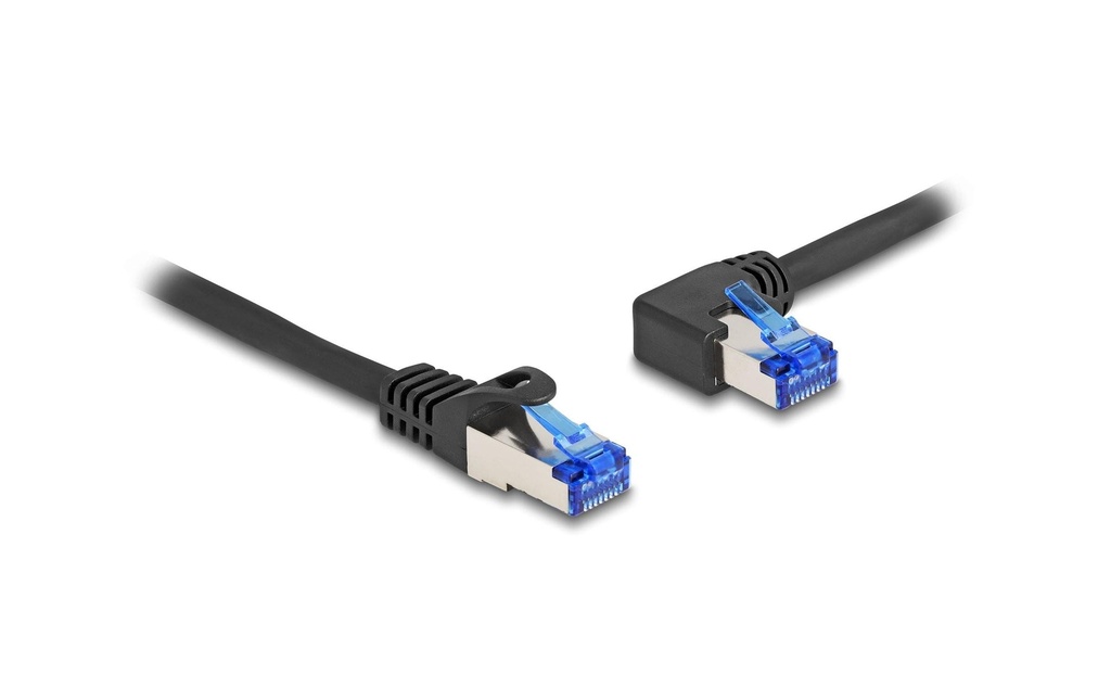 Delock Câble patch angulé à gauche Cat 6A, S/FTP, 1 m, Noir