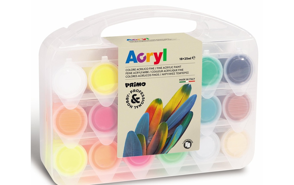 PRIMO Peinture acryl 18x25ml Box (18 pces)