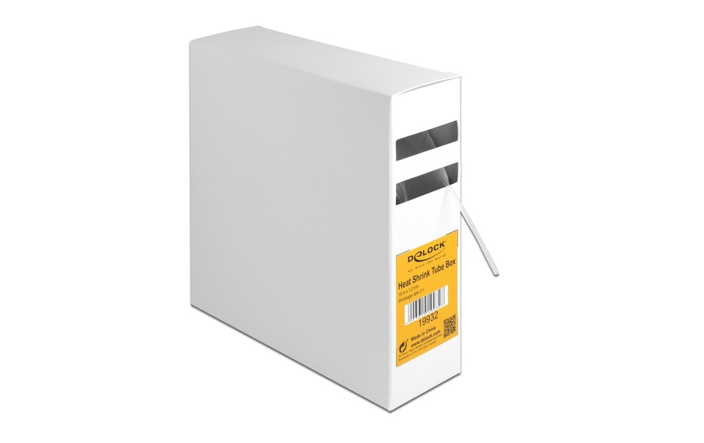 Delock Gaine thermorétractable 15 m x 1.2 mm Transparent