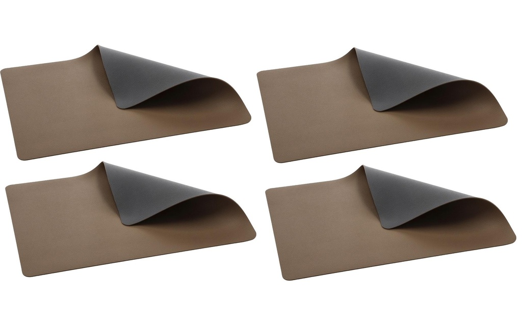 Bitz Set de table 33 cm x 46 cm, 4 pièces, Bois/Titane