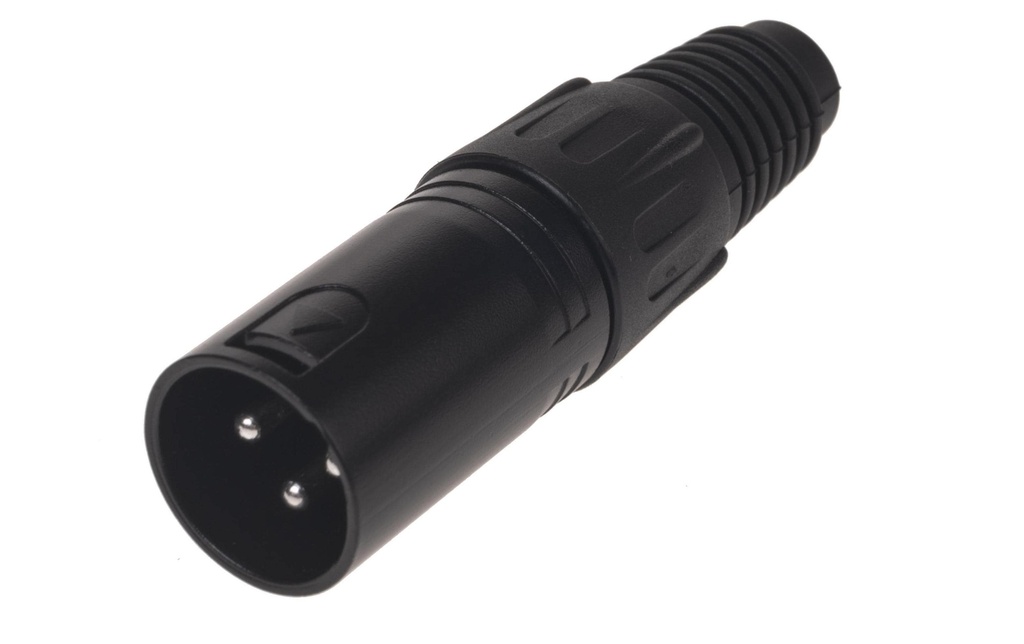 Bemero Connecteur BC1001BK-M XLRm 3 broches mâle mâle XLRm 3 broches Noir