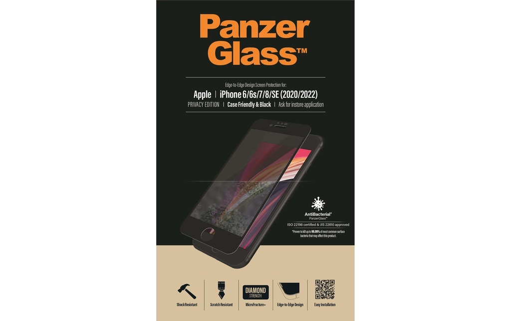 Panzerglass Protection d’écran Case Friendly Privacy iPhone 6/6S/7/8/SE