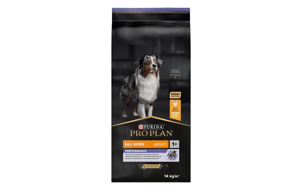 Purina Pro Plan Alimentation sèche All Size Adult Performance, Poulet, 14 kg