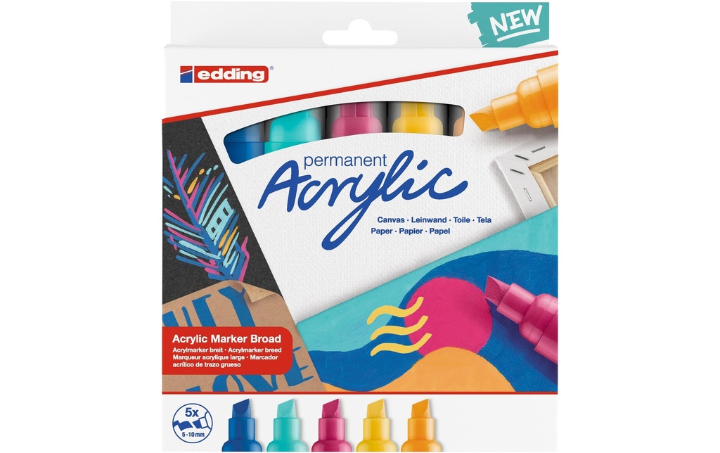 EDDING Marqueur acryl. 5000 large E-5 (5 pces)