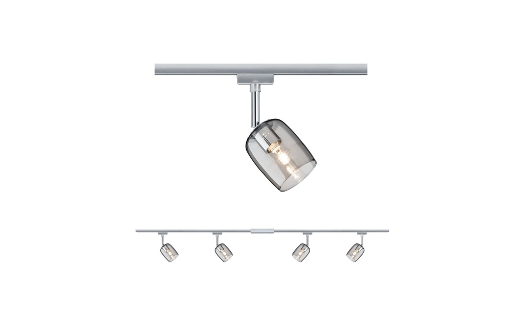 Paulmann Spot sur rail URail Blossom Set, 4xG9, 40W,chrome/verre fumé