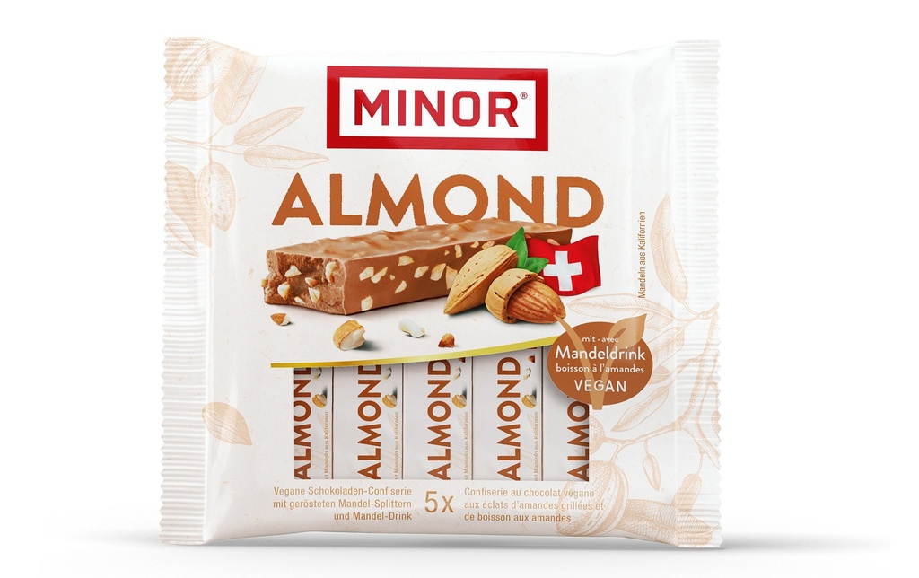 Minor Barres de chocolat Almond 5 x 22 g