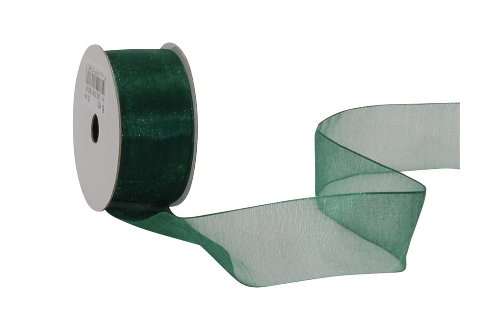 Spyk Bande d'organza Organsa 25 mm x 6 m, Vert foncé