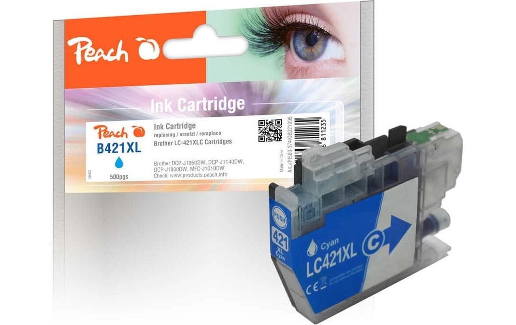 Peach Encre Brother LC-421XLC Cyan