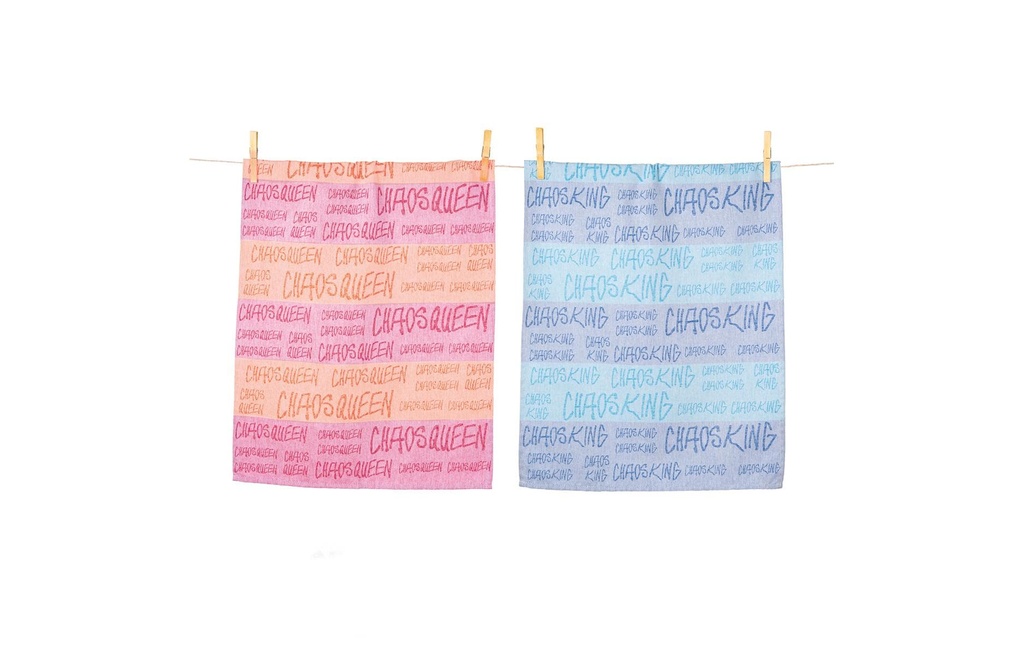 pad Ensemble de torchons pour la vaisselle Chaos 2 pièces, Bleu/Rose
