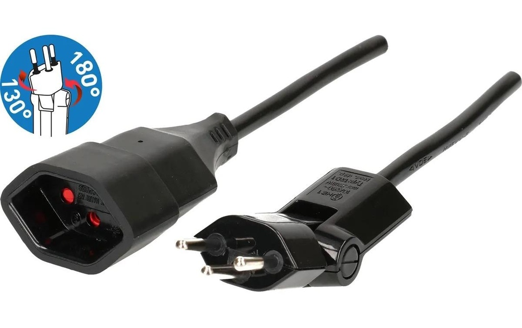 Max Hauri Câble de prolongation 10 m T13 - T12 Clip-Clap, noir