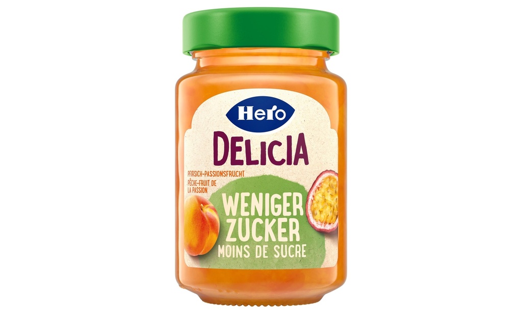 Hero Delicia Moins de sucre Confiture de pêches 270 g