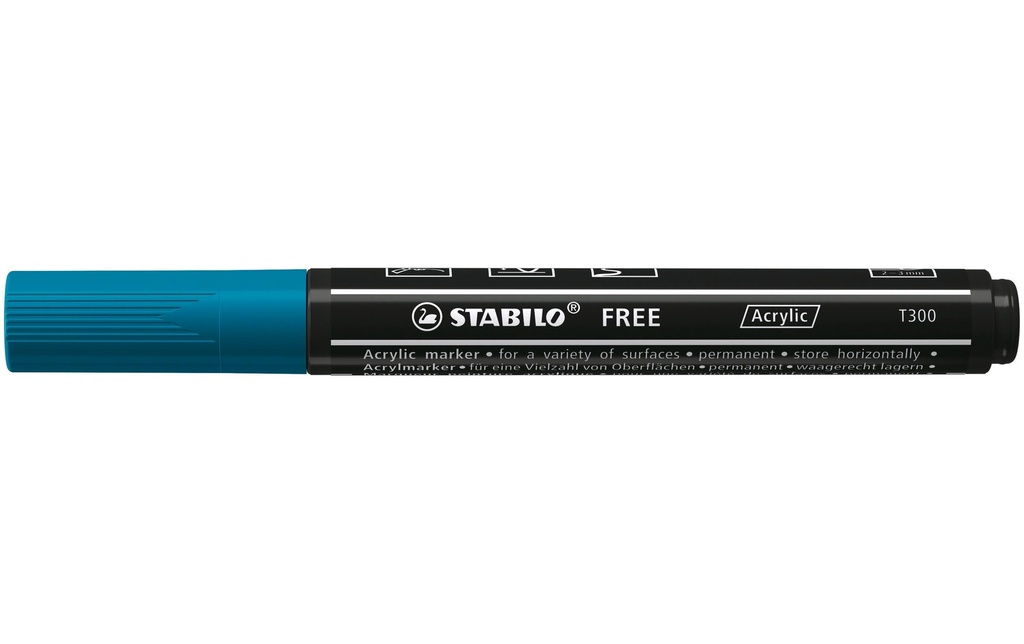 STABILO Marqueur acrylique Free Acrylic T300 Bleu-vert