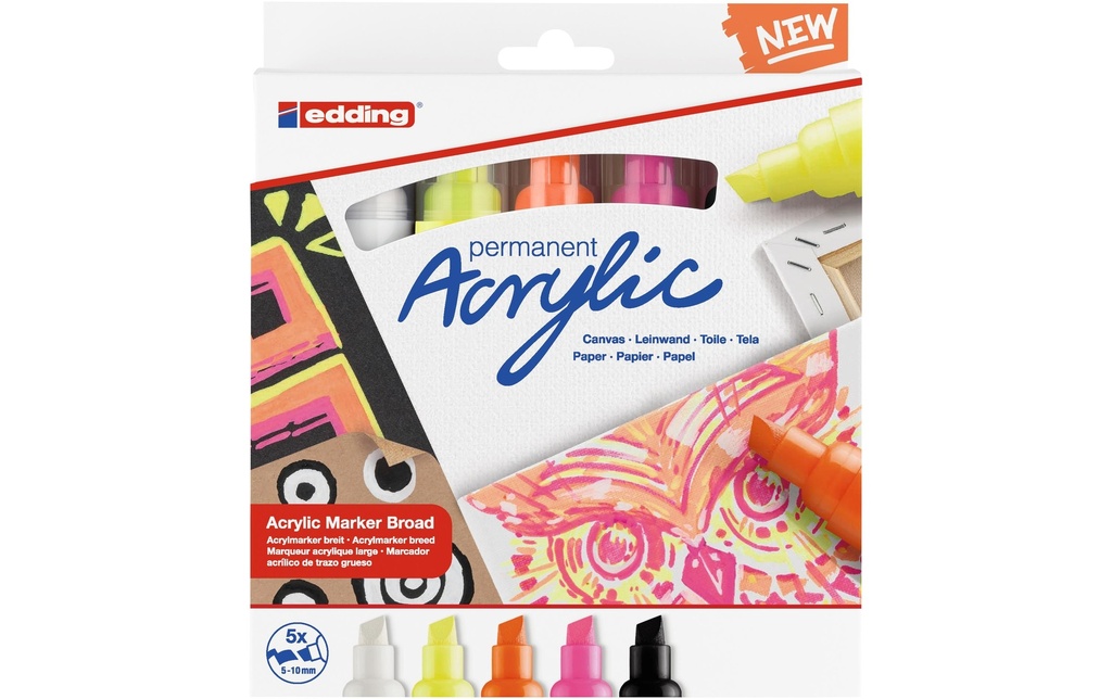 EDDING Marqueur acryl 5000 large E-5n (5 pces)