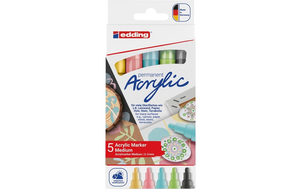 EDDING Marqu.acryl. 5100 med E-5 pas (5 pces)