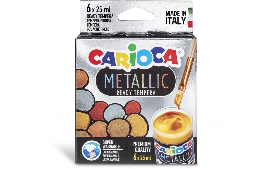[560004636] CARIOCA Tempera Metallic 6x25ml (6 pces)