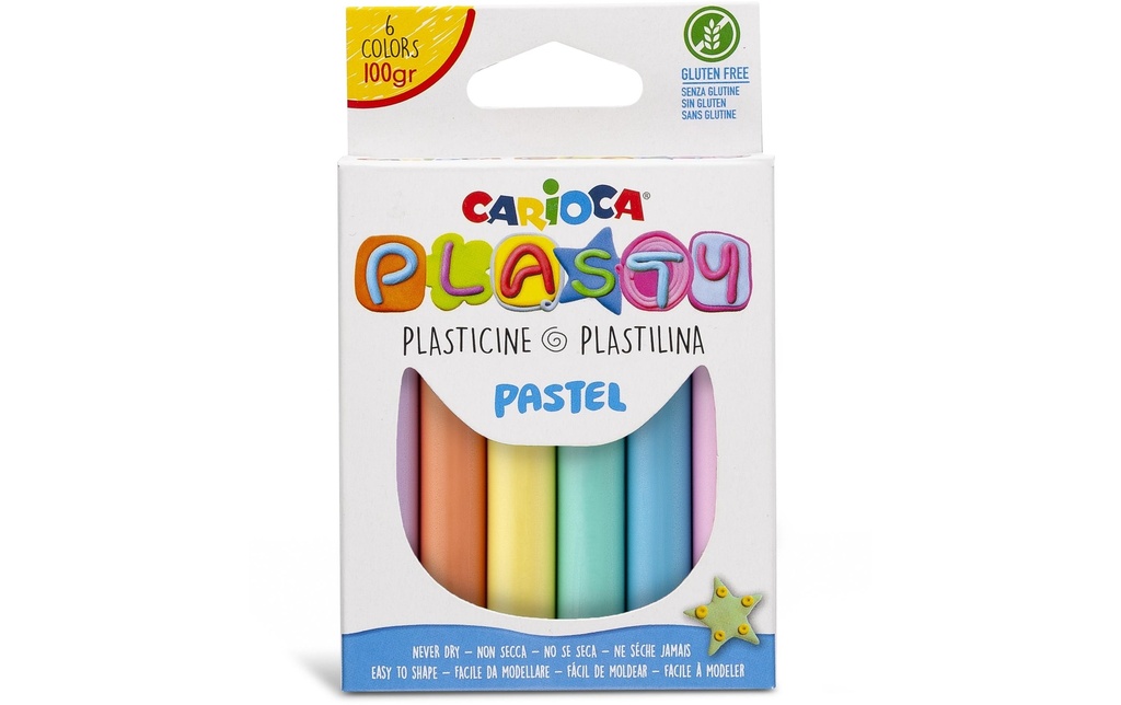 CARIOCA Pâte à modeler pastel 100g E6 (6 pces)