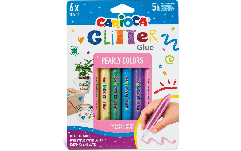 CARIOCA Colle paillettes 6x10.5ml Pea (6 pces)