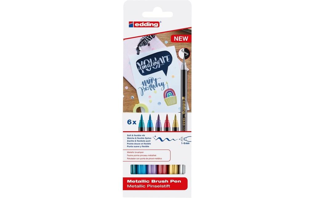 EDDING Brushpen 1340 metallic E-6 (6 pces)