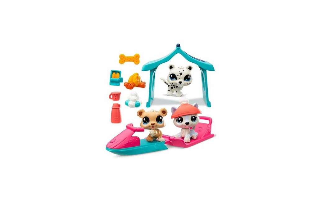 BANDAI Set Littlest Pet Shop Pets Neige & Accessoires