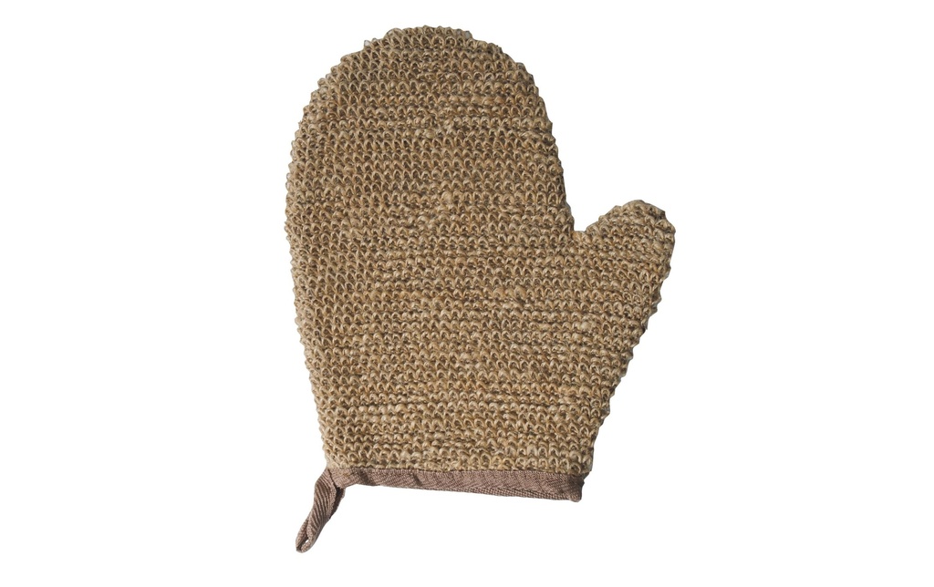 MSV Gants pour peeling en jute 25 x 18 cm, brun