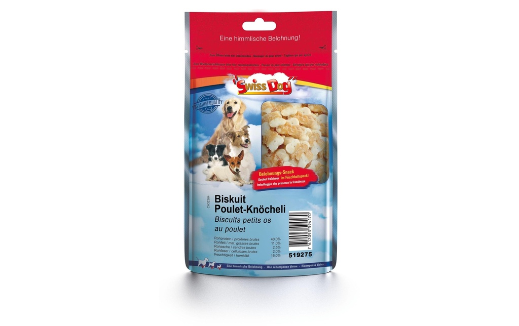 SwissDog Produit à mâcher  Boulettes de poulet en biscuit 80 g