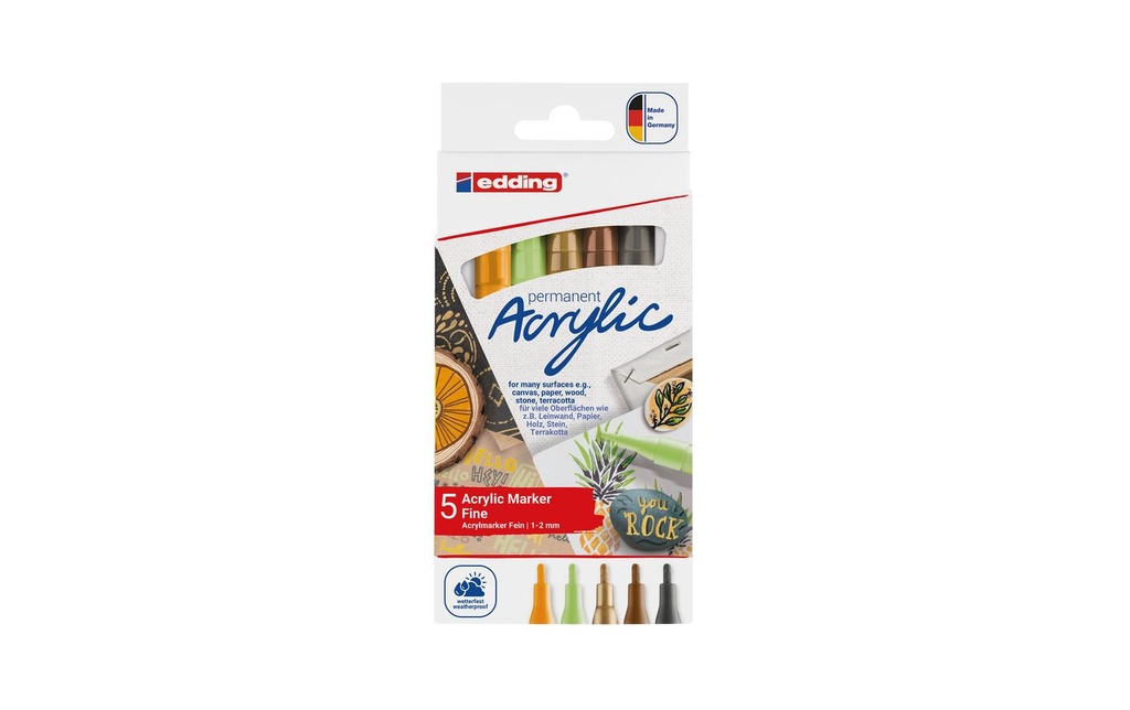 EDDING Marq.acryl 5300 fin Nature Set (5 pces)
