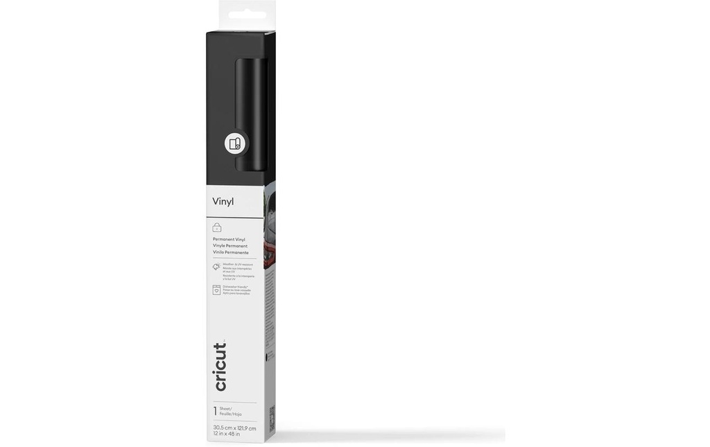 Cricut Film de vinyle Permanent 30.5 x 122 cm, 1 Pièce/s, Noir