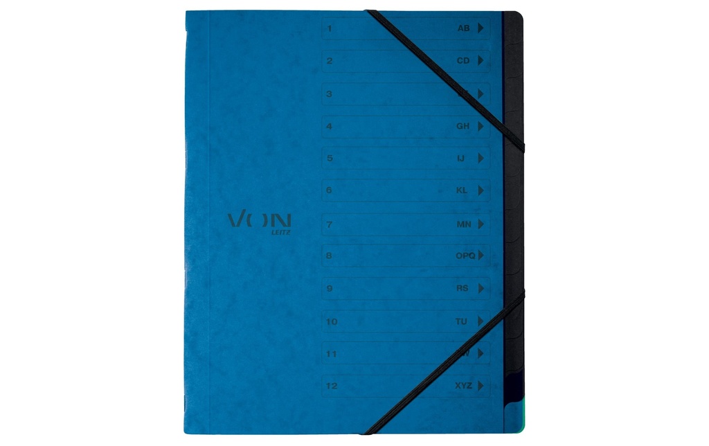 VON Classeur à compartiments avec 12 compartiments, Bleu