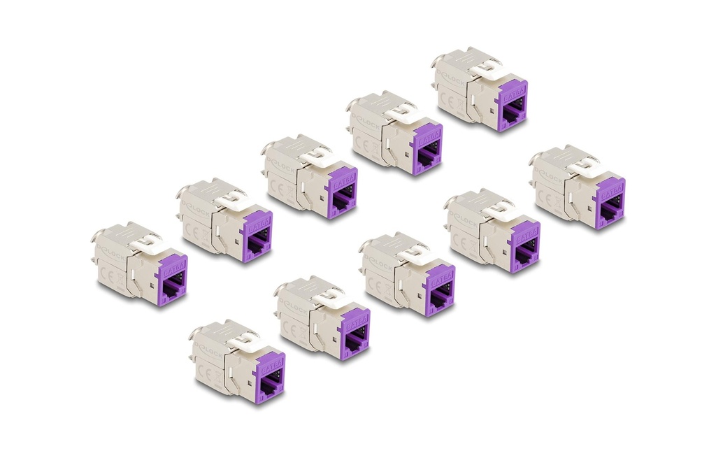 Delock Module Keystone RJ45 vers LSA Cat.6A Violet, 10 unités