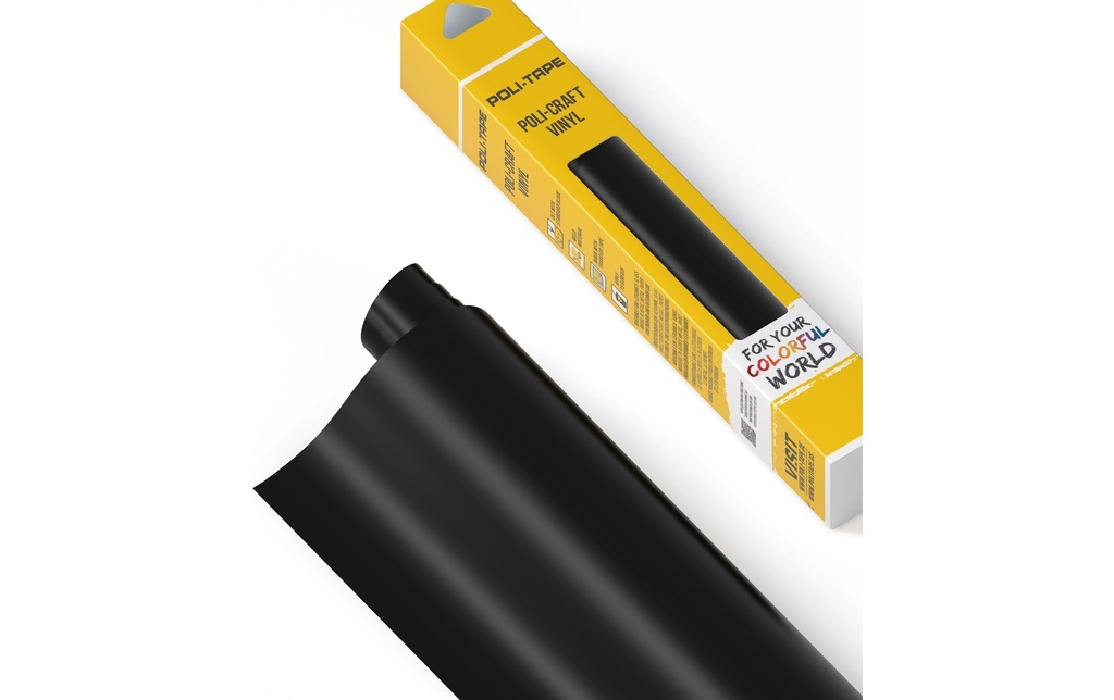 Poli-Tape Film de vinyle repositionnable 30.5 x 183 cm, noir mat