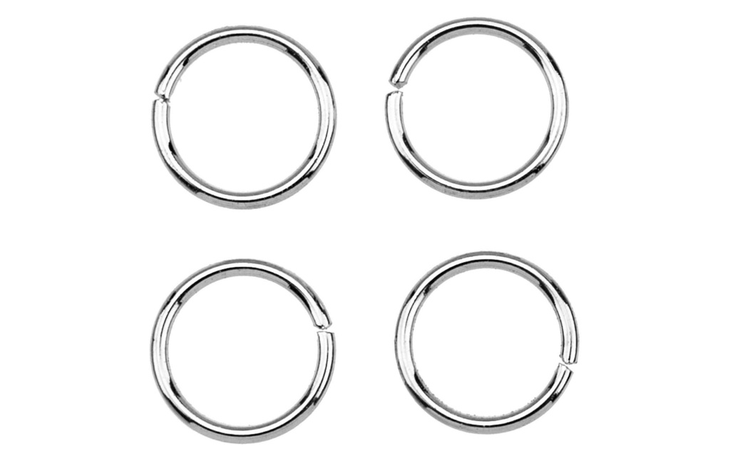 Glorex Bague cintrée Anneau de liaison 10 x 10 mm, 20 pièces, platine