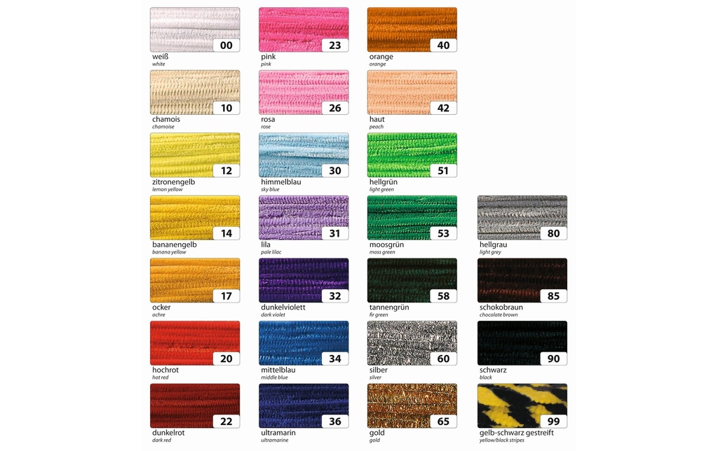 Folia Fil-chenille 8 mm, Argent n° 60, 10 pièces