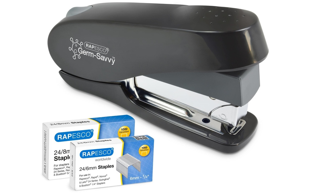 Rapesco Agrafeuse Germ-Savvy Eco Luna 50 Page(s), Noir
