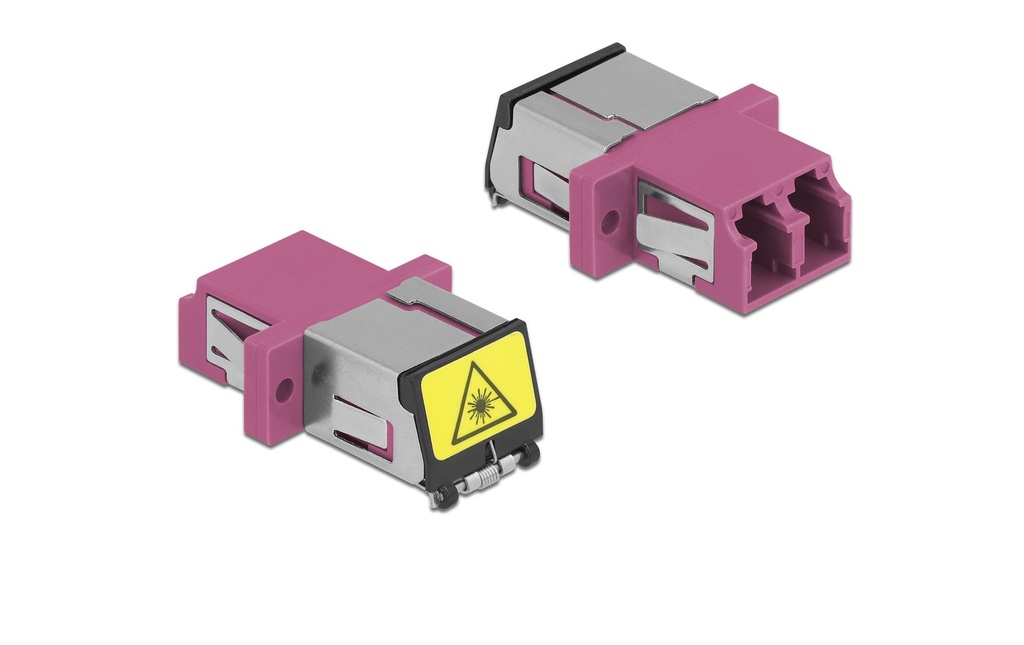 Delock Accouplement à fibre optique 1 pièce Multimode LC – LC, OM4, Duplex