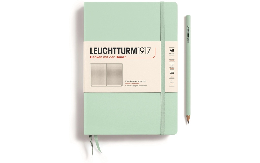 Leuchtturm Bloc-notes Medium A5, Pois, Menthe