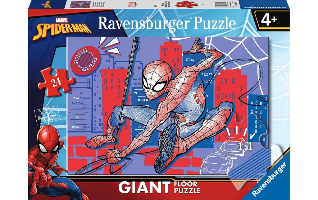Ravensburger Puzzle de sol Spiderman, 24 pièces, 30 x 28 cm