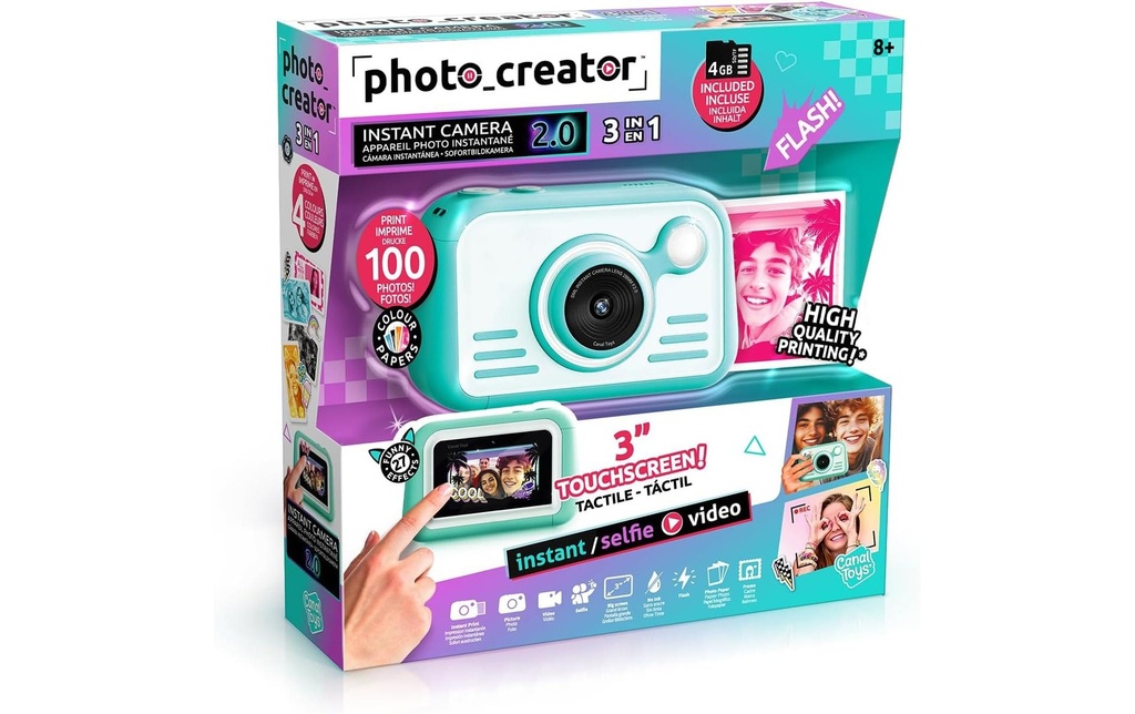 Canal Toys Appareil photo instantané 2.0 avec papier couleur Turquoise/Blanc