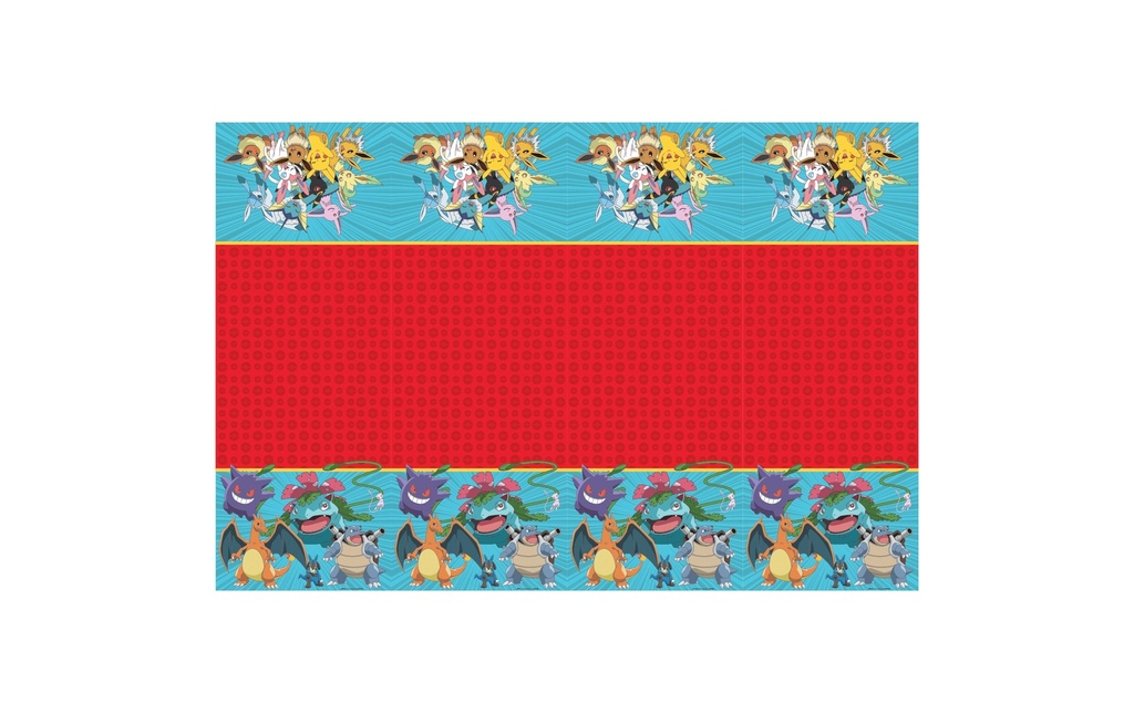 We fiesta Party Nappe Pokémon 120 cm x 180 cm, Bleu/Rouge