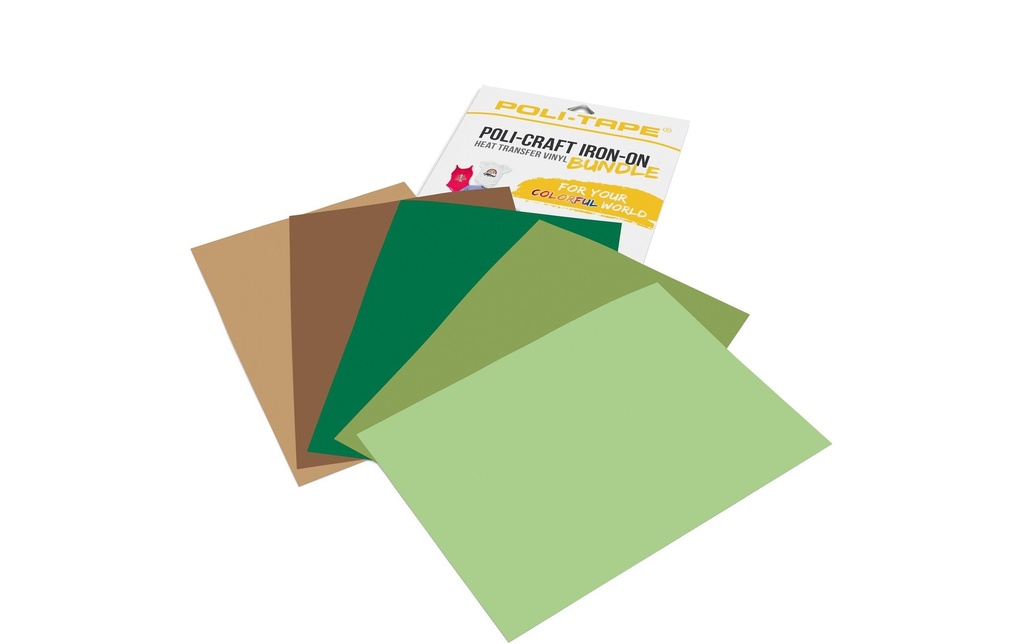 Poli-Tape Film thermocollant Nature A4, multicolore, 5 pièces