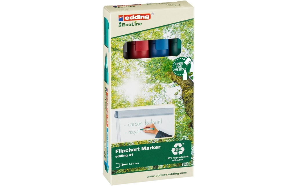 EDDING Marqueur Flipchart 31 étui 4pc (4 pces)