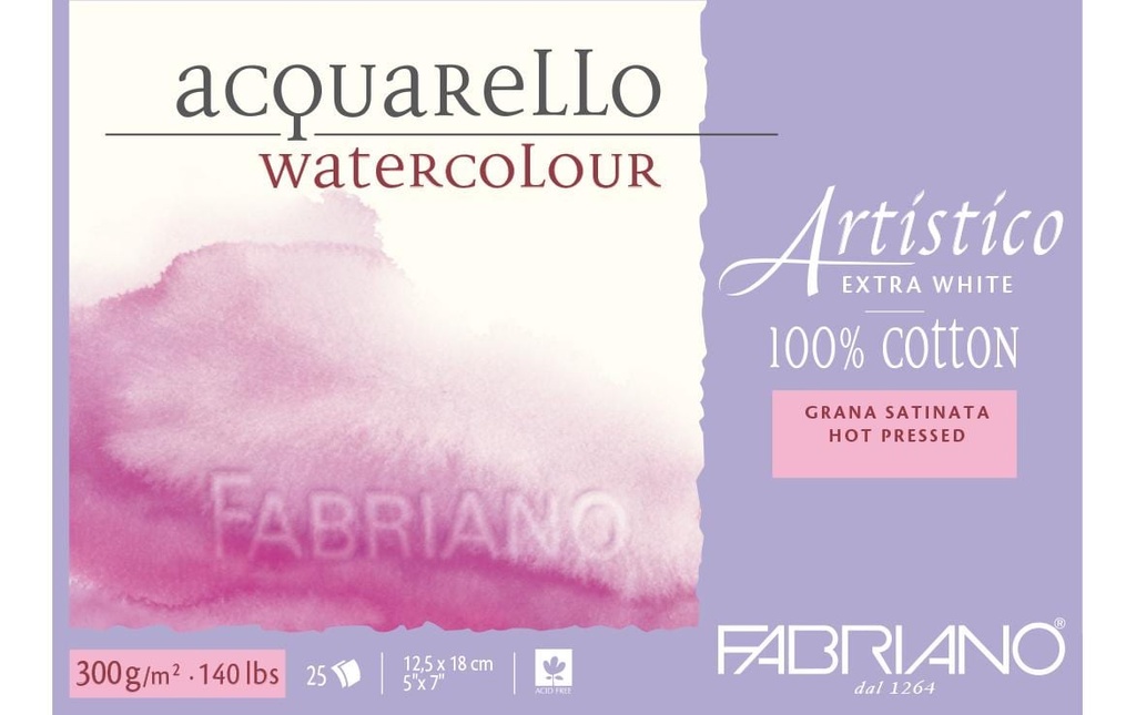 Fabriano Bloc aquarelle Artistico Extra White 12.5 x 18 cm