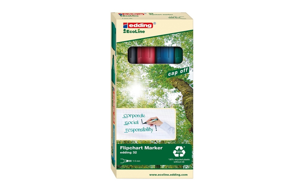 EDDING Marqueur Flipchart 32 étui 4pc (4 pces)