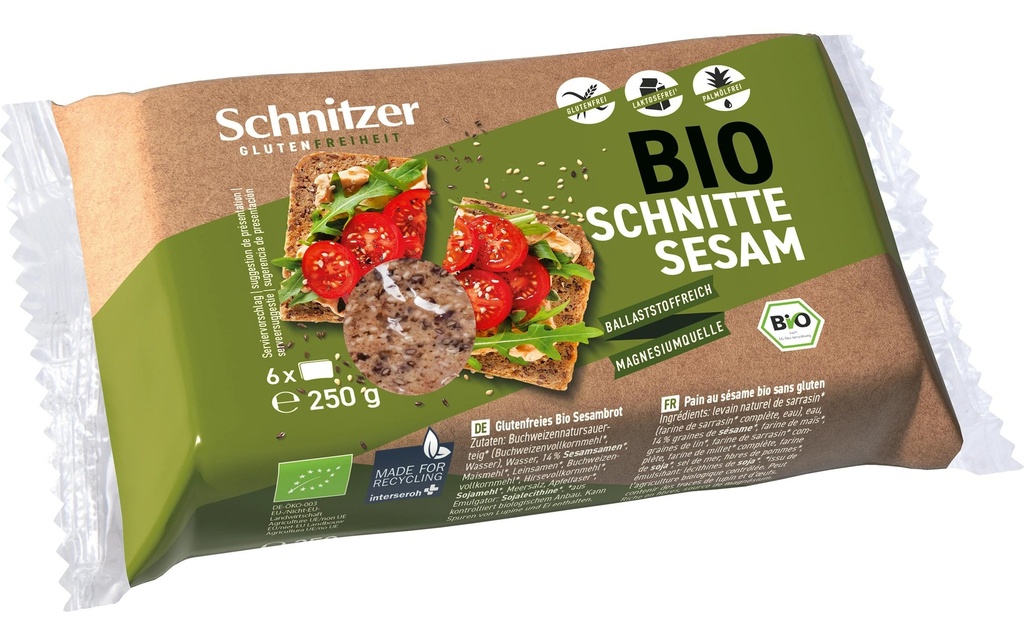 Schnitzer Pain Tranches au sésame bio 250 g