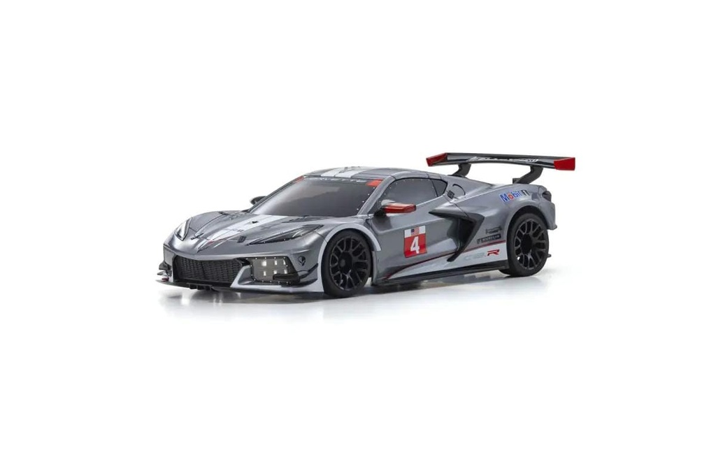 Kyosho Mini Z MR-04 Corvette C8-R 1:28, Gun Metal/Blanc, ARTR