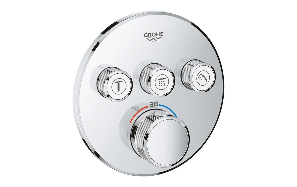 GROHE Robinetterie de douche Grohtherm SmartControl 43 mm, chromé