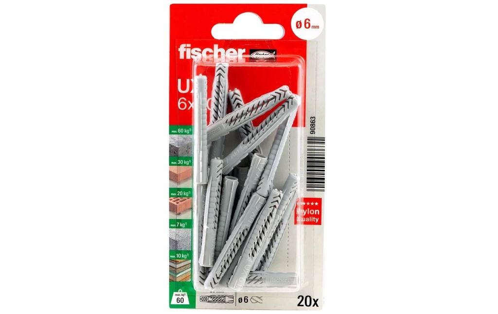 Fischer Cheville universelle  UX 6 x 50, 20 Pièce/s
