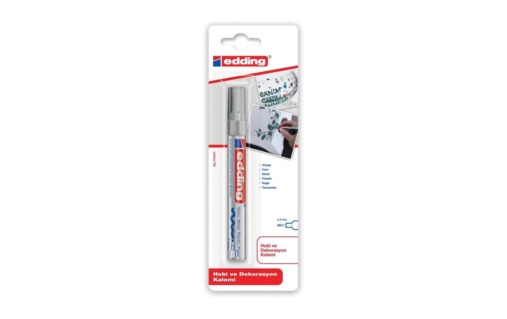 EDDING Marqueur peint.750 argent méta