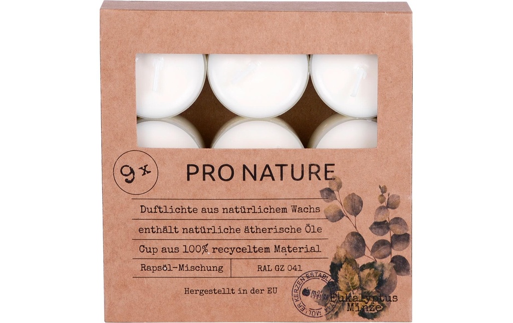 müller Kerzen Bougie parfumée Eucalyptus & menthe 9 pièces